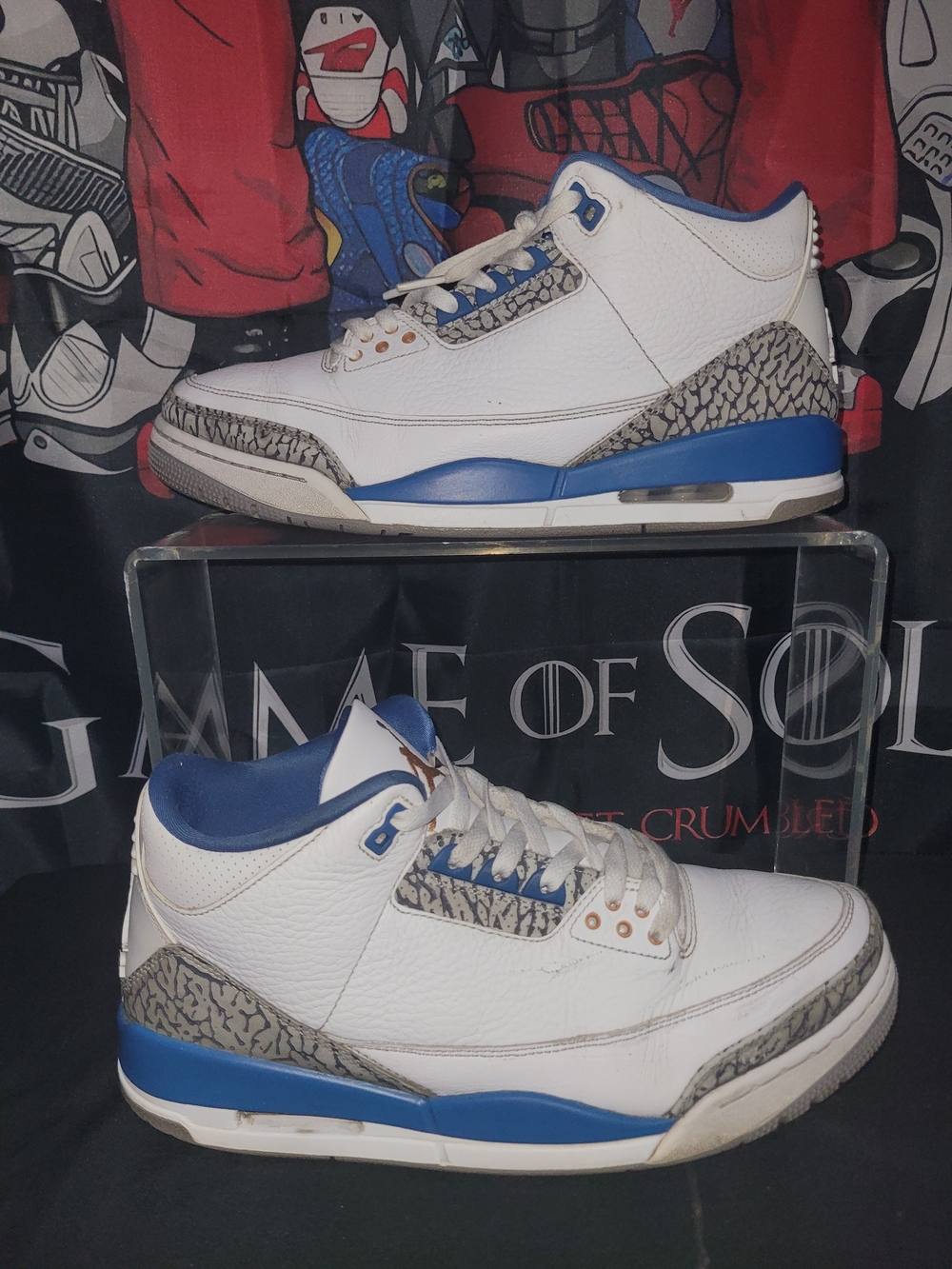 Jordan 3 True Blue Retro Elephant Print Sneakers